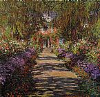 Giverny Canvas Paintings - Pathway in Monet's Garden at Giverny